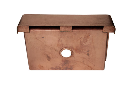 33" Farmhouse Single Well Plain Straight Apron Hammered Copper Kitchen Sink