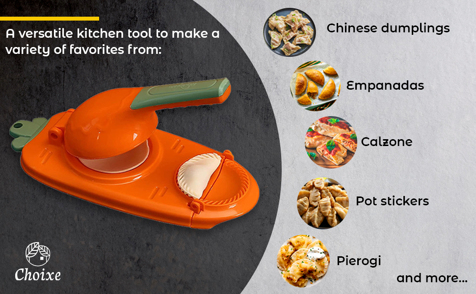 2-in-1 Manual Dough Press. Dumpling Empanada Pastries Maker.